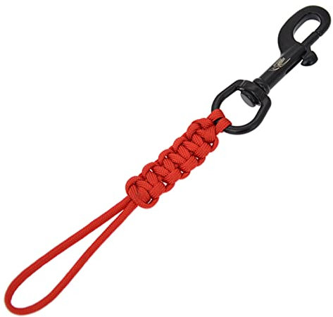 Scuba Diving Swival Bolt Karabinerhaken Karabinerhaken aus Edelstahl 316 in Marinequalität mit geflochtenem Seilband, Anti-Verlust-Sicherheitsseil für Tauchjacket-Ausrüstung