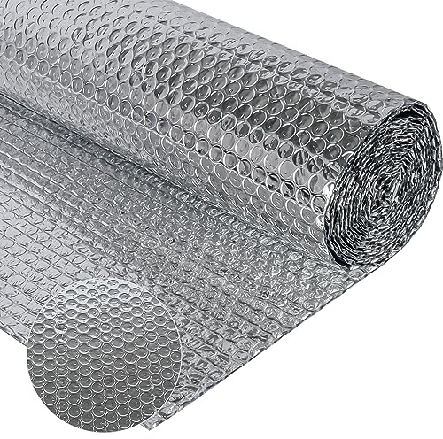 Film Isolant Double Face en Aluminium 60 cm x 3 m, 3 mm d'Épaisseur, Réfléchissant pour Véhicules, Toits, Fenêtres, Tuyaux