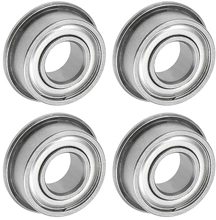 uxcell F686ZZ Flanged Ball Bearing 6x13x5mm Double Shielded Chrome Steel Flange Bearings, 4pcs