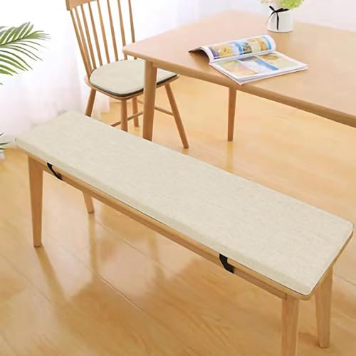 5CM Dicke Bankauflage, Sitzkissen Bank, Bankauflage Bankkissen, Bankkissen Stuhlkissen, Bankauflage Outdoor, Sitzauflage Bank, Eckbank Küche, Waschbare Stuhlkissen, Cremefarben, 140 * 50 * 5CM