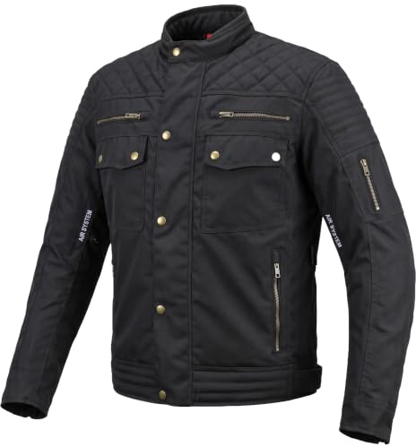 Motorradjacke für Herren, Gesteppte Schultern, mit Protektoren