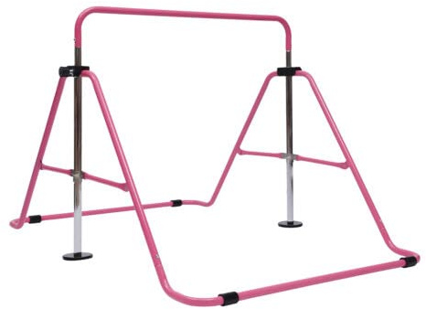 Begoniape Gymnastik Bar für Kinder, Rosa Einstellbar Zusammenklappbar Gym Turnreck Gymnastikstange Junior Barren Klimmzug Übung Kletterturm bis 100kg