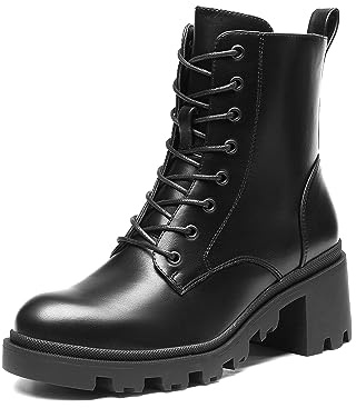 DREAM PAIRS Donna Stivaletti Stivale Biker Autunno Invernali Nero Size 43