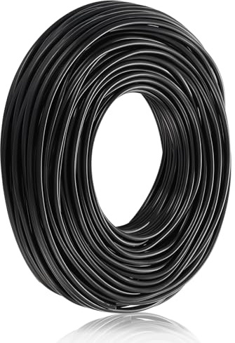 Hantverkstråd svart 3 mm x 15 m, tråd för pyssel, trådbindningstråd, aluminiumtråd, smyckestråd, modelleringstråd, rostfri för smyckestillverkning, hantverk