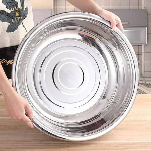 CHFYIJYHM Bacinella for zuppiera Cucina Domestica Pentola in Acciaio Inossidabile Rotonda for la casa Lavastoviglie Pentole Pentole for condimenti Cottura da Cucina