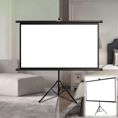 Hoiweqr Schermo Proiezione con Treppiede Home Cinema Videoproiettore 16:9 4:3 HD TV, Schermo del Proiettore Schermo for Proiettore da 60 72 Pollici for Schermo di Proiezione HD 4K(4:3,60in)