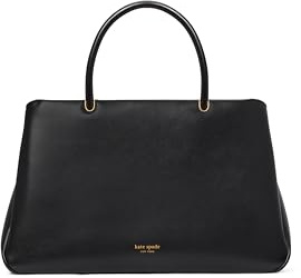kate spade new york Grace Fine Grain Leather Large Satchel, Black