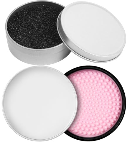 AOOWU Makeupborste Rengöringsset, Borstrengöringsbalsam med djuprenande pad, fast tvålrengörare, lätt att rengöra blenderpenslar schampo, tar bort skuggfärg kosmetiska färger för daglig användning