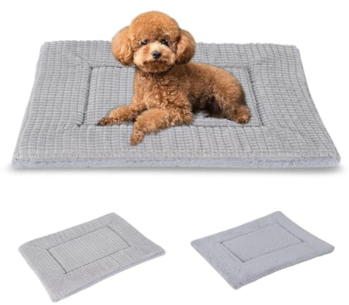 BVAGSS Orthopädisches Hundebett, Waschbar Hundekissen flauschig Hundematte, Umkehrbar Weiche und Warme Hundematte für klein mittel große Hunde XH079 (60x45x4cm,Grey)