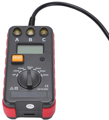 Generic Tester di Azione di Azione Corrente di Perdita, Tester per Dispersione Leggero a 3 Pole Stato di Lavoro per le Apparecchiature Elettriche per gli Elettricisti (Plug dell'UE 100-240V)