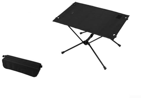 Oniissy Mesa de camping plegable para uso en exteriores, mesa de tela plegable ligera y portátil, 57 x 40 x 38 cm con poliéster Oxford 1000D y tablero de polipropileno, fuerte carga, no (negro)