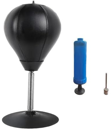 1 ensemble de sac de frappe de bureau avec ballon de boxe sur table, sac de combat avec ventouse puissante pour entraînement de vitesse, sac anti-stress pour adultes, sac de frappe mini pour enfants