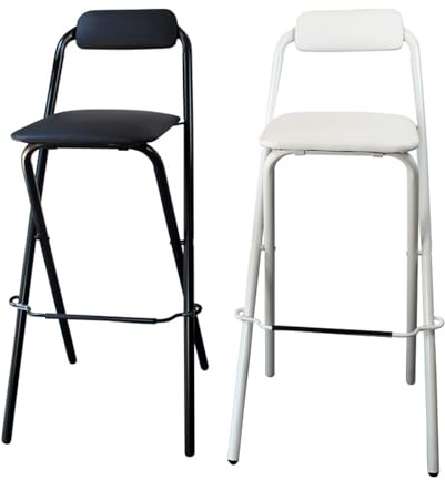 Sgabello alto pieghevole, struttura in metallo, seduta extra larga, portatile, per conferenze, eventi in ufficio e uso esterno (nero, 70 cm)