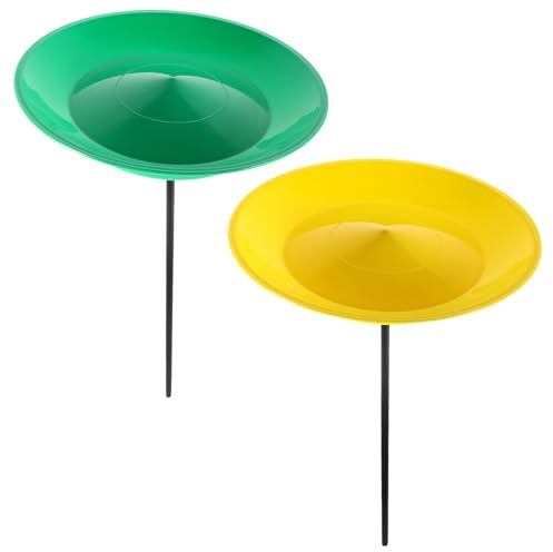 ERINGOGO Juego de Platos Giratorios para Malabarismo Niños Principiantes 2 Piezas Amarillo y Verde Kit con Palos para Espectáculo de Circo y Destreza Artística