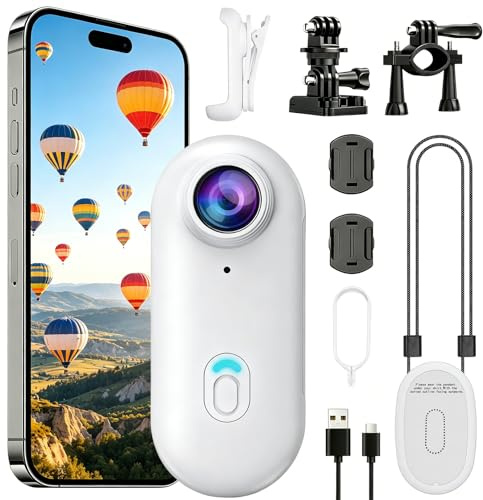 OBEST Action Camera 4K 360° Magnetic Action Camera 30m Waterproof | Magnetic Saw Vlog Camera, Underwater 30m Waterproof WiFi Action Camera 120°Wide Angle, Motorbike Camera
