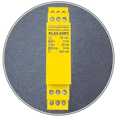 BBYJSM Data Line Surge Protector DLA2-24D3 DIN Rail Lightning Protection Industrial Arrester 28V DC 20kA,113