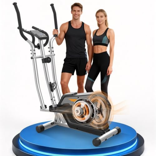 Neezee Crosstrainer für Zuhause mit Bluetooth-App,16-Stufiger Widerstandsstufen,6 kg Magnetischem Schwungrad,Ellipsentrainer mit LCD-Monitor,Pulssensor,Flaschenhalter-Gerätehalterung