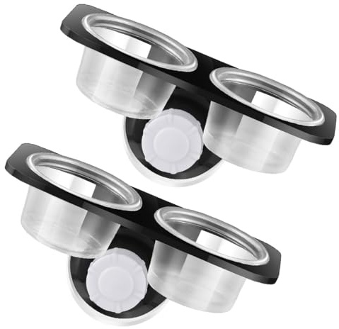 Beavorty 2 Pezzi Ciotola per Rettili in Plastico Nero, Alimentatore e Abbeveratoio Facile da Installare e Manutenere per Piccoli Animali Domestici e Lucertole