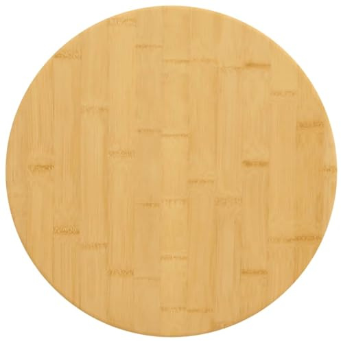 Mhdvray Bambus Tischplatte rund 50 cm × 1,5 cm lackiert, Moderne Esstischplatte, Küchen- oder Schreibtischplatte, robust & pflegeleicht für Wohnzimmer, Küche, Büro, Café