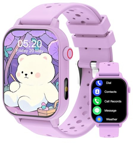 clleylise Smartwatch Bambini con GPS+LBS, Videochiamata, Chiamata, SOS, 7 Giochi Educativi, Modalità Scuola, Contapassi e Fotocamera, Orologio Digitale Multifunzione, Telefono per Bambini