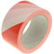 Faithfull TAPEHAZRW Hazard Warning Safety Tape - Red/White