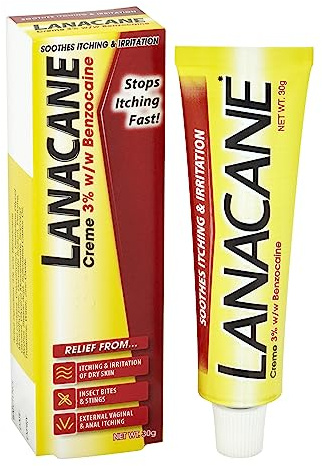 Lanacane Medicated Creme Tube, Relief From Itching, Insect Bites/Stings, Genitalia/ Anal Itching, 30 g