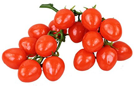 GMMH Deko Cherry Tomaten im Bund Kunstobst Kunstgemüse Künstliches Obst Gemüse Dekoration, Realistische Kirschtomaten Faux (Rot)