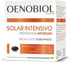 OENOBIOL - Solar Intensivo Preparador Antiedad - Complemento Alimenticio - Protección Solar - Primeros signos de arrugas - Con Licopeno, Luteína, Vitamina C - Programa de 1 Mes - 30 Cápsulas