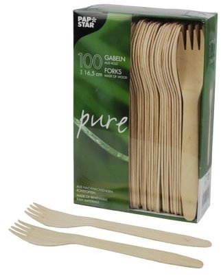 PAPSTAR 1000 Gabeln, Holz 16,5 cm (90101)