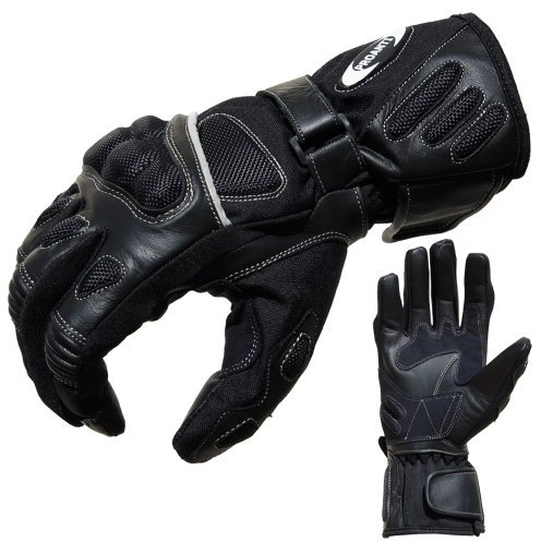 PROANTI Motorradhandschuhe Sommer Tour Motorrad Handschuhe Schwarz (L)