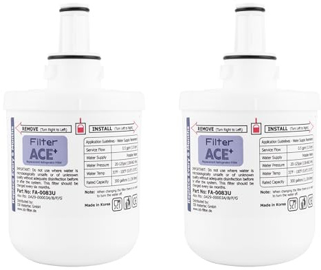 ACE+ FA-0083U | 2x Filtre à eau pour Samsung avec DA29-00003G, HAFIN2/EXP | Pour Samsung réfrigérateur américain avec cartouche DA29-00003F, HAFIN1/EXP, HAFIN, HAFIN2/EXP, filtre de frigo de rechange