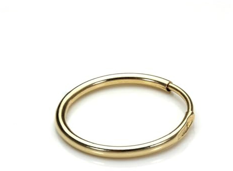 9 karat guld 13 mm sovande ringörhänge/singel/herrörhängen, Guld