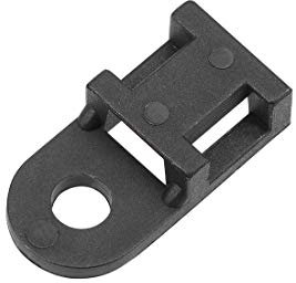 sourcing map Câble Attache Base Selle Type Montage Fil Support Permanente Ancrage à Mur Bureau 19.6x9.5x5mm Noir 50Pcs