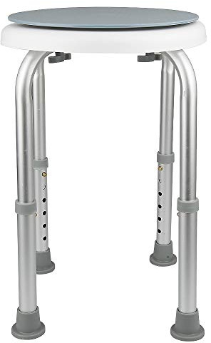 YIZHE Duschhocker, drehbar, höhenverstellbar, 6 Stufen, rund, für Badezimmer, Dusche, 135 kg