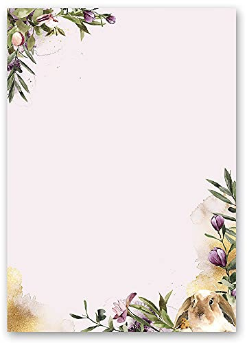 50 Blatt Briefpapier BLUMENNEST - DIN A5 Format - Blumen & Blüten, Tierwelt