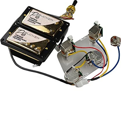 Doppelspulen-Humbucker E-Gitarren-Pickups Alnico V Humbucker Pickups-Probucker Push/Pull Für Epiphone Pickups (Color : Golden BK Frame)