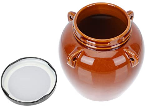 TOPBATHY 1 Pc Tarro De Kimchi De Cerámica Contenedores Sellables Olla De Ron Salmuera De Cerámica Jarra De Fermentación De Cerámica Frasco Elaborar Cerveza Hojalata Bote De Pepinillos