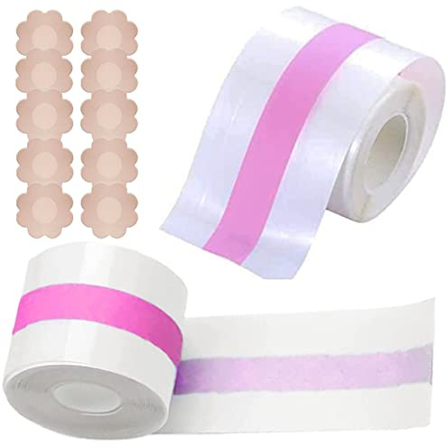 Brust Tape Transparent, Klebe Bh Tape Transparent, 10 Teiligen Nippel Aufkleber, Brusttape Klebe Transparent, Brust Tape Klebe Bh, Unsichtbarer Busen Tape, Body Tape, Für Abendkleider, 5cm x 5m
