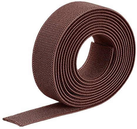 QUARKZMAN 2.5cm Gummiband Breit zum Nähen, 4 Meter Elastic Rubber Band, Breites Gummiband für Hosen, Bund, Stoffe zum Nähen (Braun)