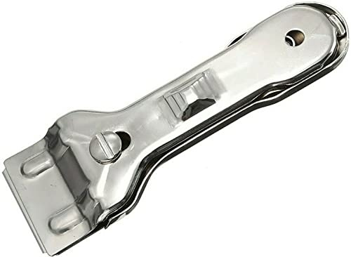 Glass and Ceramic Hob Metal Stain Scraper Cleaner for Oven Cookware Cleaning Window Surface Kitchen Cleaning, Silver