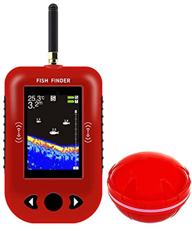IUBOLE New Dot Matrix Fish Finder Smart Sonar Sensor Colorful Wireless Fish Finder Sonar Sensor Transducer Depth Echo Sounder Recharged Battery