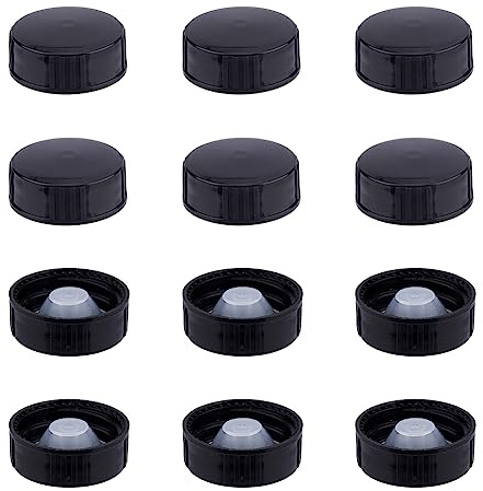 SUPERFINDINGS 40 Stück Phenolharz Deckel 28mm Poly-Dichtung Schraubverschlüsse Plastik Ersatz Flaschenverschlüsse Gewinde Plastikdeckel für tägliche Chemikalien Lebensmittel Kosmetikflaschen