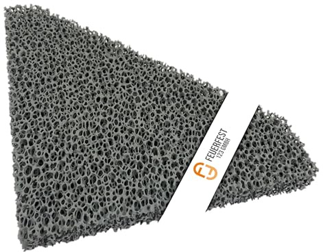 Feuerfest 123 - Feinstaubfilter Kaminofen Angeschrägt 219x200x25 mm, Kompatibel mit Hark, Feinstaub Rußfilter zum nachrüsten Kamine & Öfen, hitzebeständig bis 1.650 °C