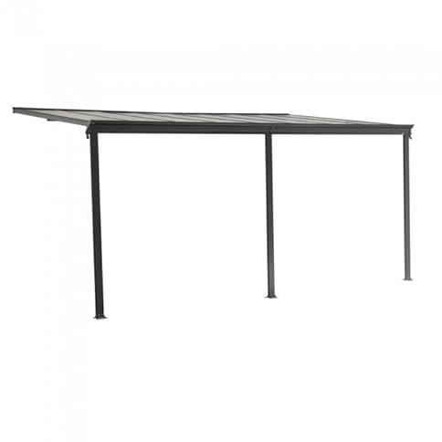 GRINDI IN THE GARDEN - Garten Pergola Pavillon Terrassendach Wandpergola - NEA II 5x3m - wasserdichtes Sonnenschutz für Terrasse und Freistehender, Carport-Pavillon, Grillpavillon, Markise als Vordach