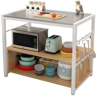 CMYAOYC Küchenvorbereitungs-Arbeitstische, Küchenaufbewahrungsständer mit Haken, Küchenschrank Organizer for Garage, Restaurant, Zuhause (Color : Without Door, Size : 120 * 40cm)