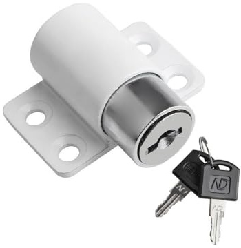 Cerradura De Puerta De Marco Corredizo, Juego De Seguridad Antirrobo, Retenedor De Cerradura De Perno De Ventana De Puerta Corredera Abierta,Blanco