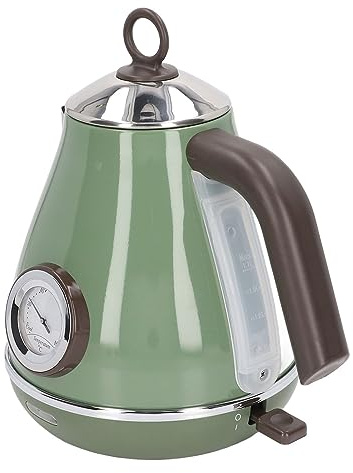 Bouilloire électrique, Bouilloire à Peinture avec Base Rotative à 360 Degrés Prise Ue 220240V Affichage de la Température électrique Rétro (vert foncé)