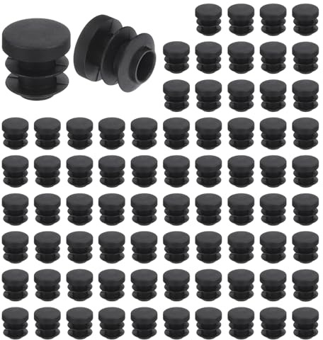 QUARKZMAN 76pz Tappo in Plastica Rotondo Adatto ID 8,5-12mm Tappi Estremità Tubi Neri Cuscinetti Inserti Gambe Mobili Gommini Sedie Protezione Pavimenti Divani Tavoli Mensole OD 14mm