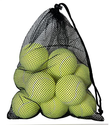 HiBallBall Tennisbälle, 12 Stück, fortgeschrittene Übungs-Tennisbälle für Anfänger, Training Tennisbälle für Haustierhunde (Gelb)