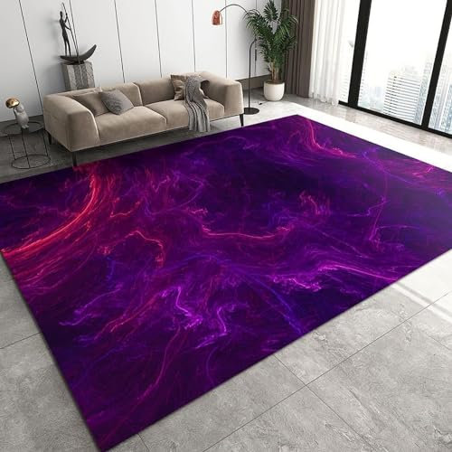 Teppich Kinderteppich Wohnzimmerteppich Schlafzimmerteppich 3D-Gedruckter Superweicher Flanellteppich - Fantasy Lila Sternenhimmel Bunt Silber 200 X 300 Cm - Leicht Zu Reinigendes, Weiches Pol -0O3A8M